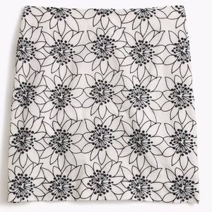 NWT J.Crew Embroidered Floral Mini Skirt - Size 6